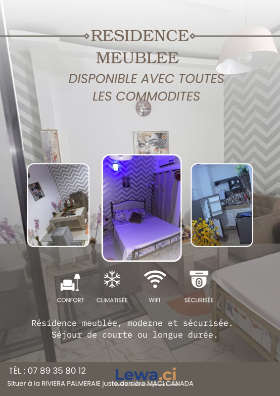 GRAND STUDIO MEUBLÉ À LA RIVIERA PALMERAIE